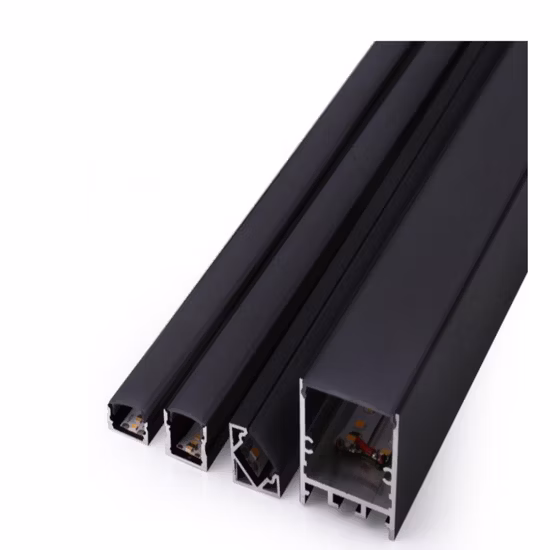 Carcasa de luz lineal LED de perfil extruido de aluminio y PC para interiores